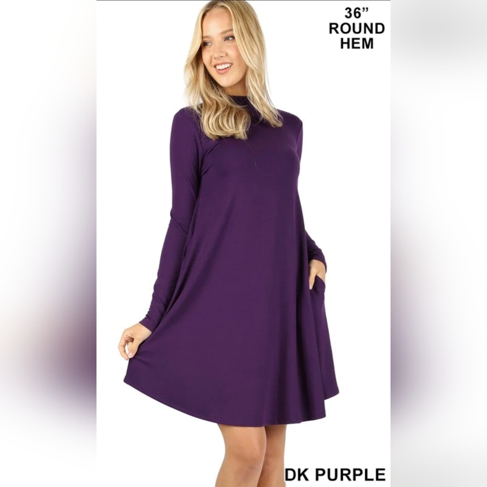 Long Sleeve Mock Neck Dress